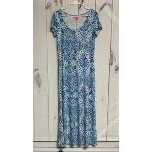 Lilly Pulitzer Wynne Maxi Dress M “Call My Shell Phone” EUC